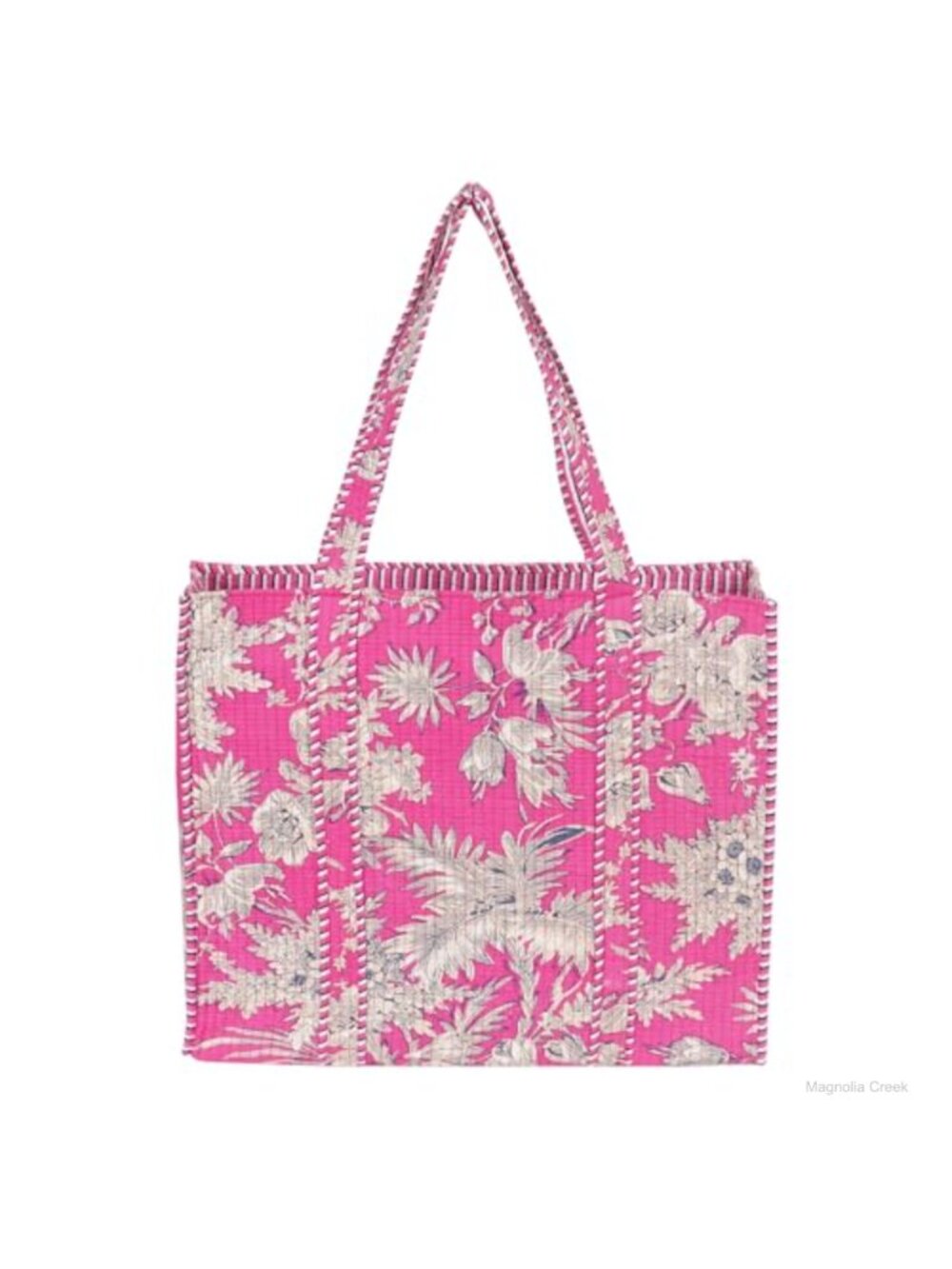 Cotton Quilted Tote Bag Lightweight Shoulder Bag for Beach Grocery Shopping